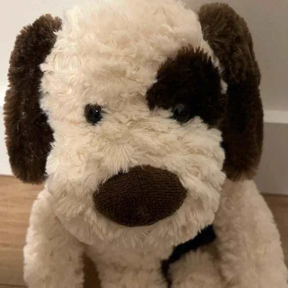 Plush Dog Toy - Cream and Brown - Picture 3 of 5